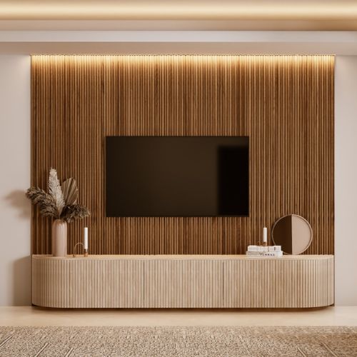 Flexible MDF Wall Paneling, Da Vinci Flex - Textured Surface for Noise Reduction, Premium Finish, 0.22" Depth, 7.83" Width, 106.3'' Height, Easy Installation