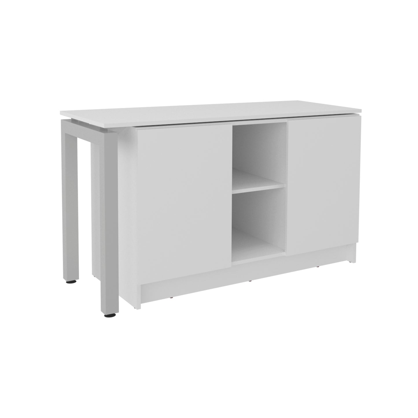 Alfie Rotable Desk 72-Inch Wide or Compact, Adjustable Workstation In Two Directions with Storage Compartments, For Home Office or Studio