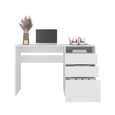 Dublin Computer Desk with Three Storage Drawers and One Open Shelf Offering Practical Workspace Organization, Modern Home Office Functionality and Durable Engineered Wood Construction