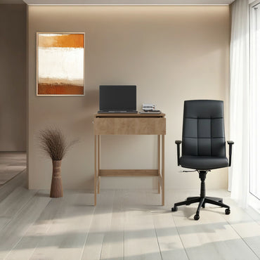 Hills Computer Desk With 2 Side Shelves And Spacious Worksurface