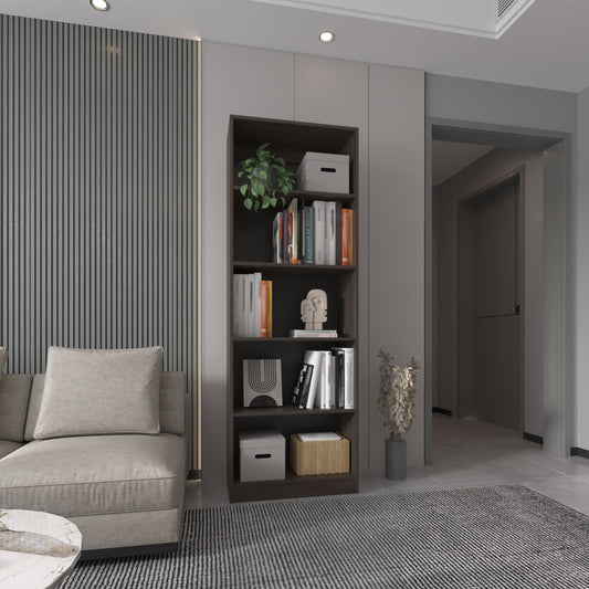 Home 4-Shelf Bookcase with Open Storage, Freestanding Modern Design for Living Rooms, Offices, or Bedrooms, Practical and Elegant Storage Solution with Clean Lines and Sturdy Construction