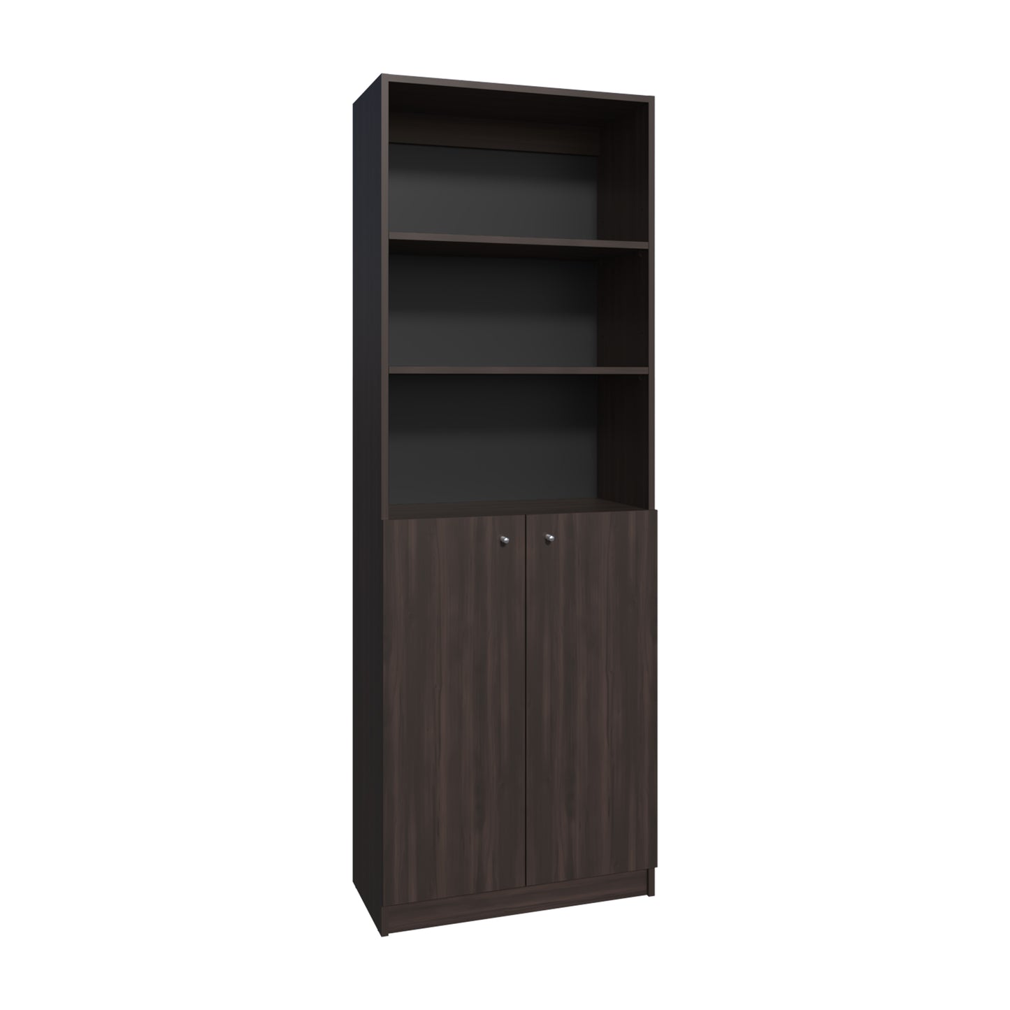 Home Two Door Bookcase, 2 Open Shelves And Concealed Storage