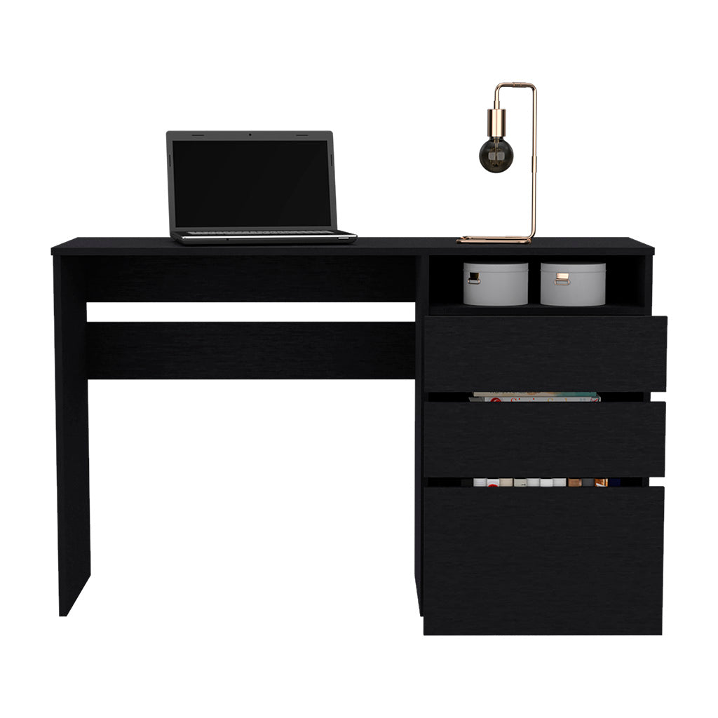Dublin Three Drawer Computer Desk, One Shelf