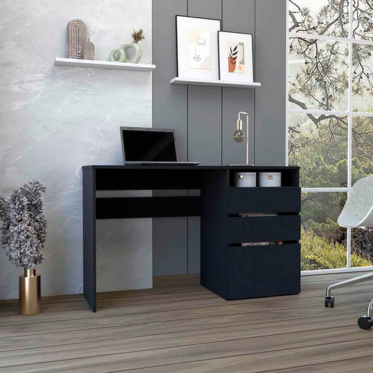 Dublin Three Drawer Computer Desk, One Shelf