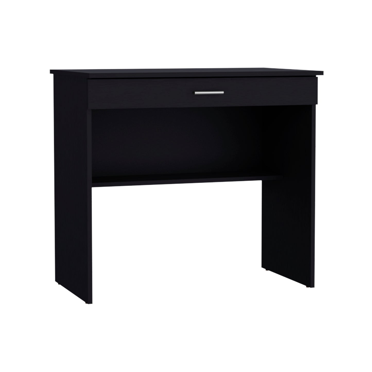 Home Writing Desk with Open Storage Top Shelf, One Drawer, Compact Design, 31” Wide Computer Desk, Ideal for Home Office