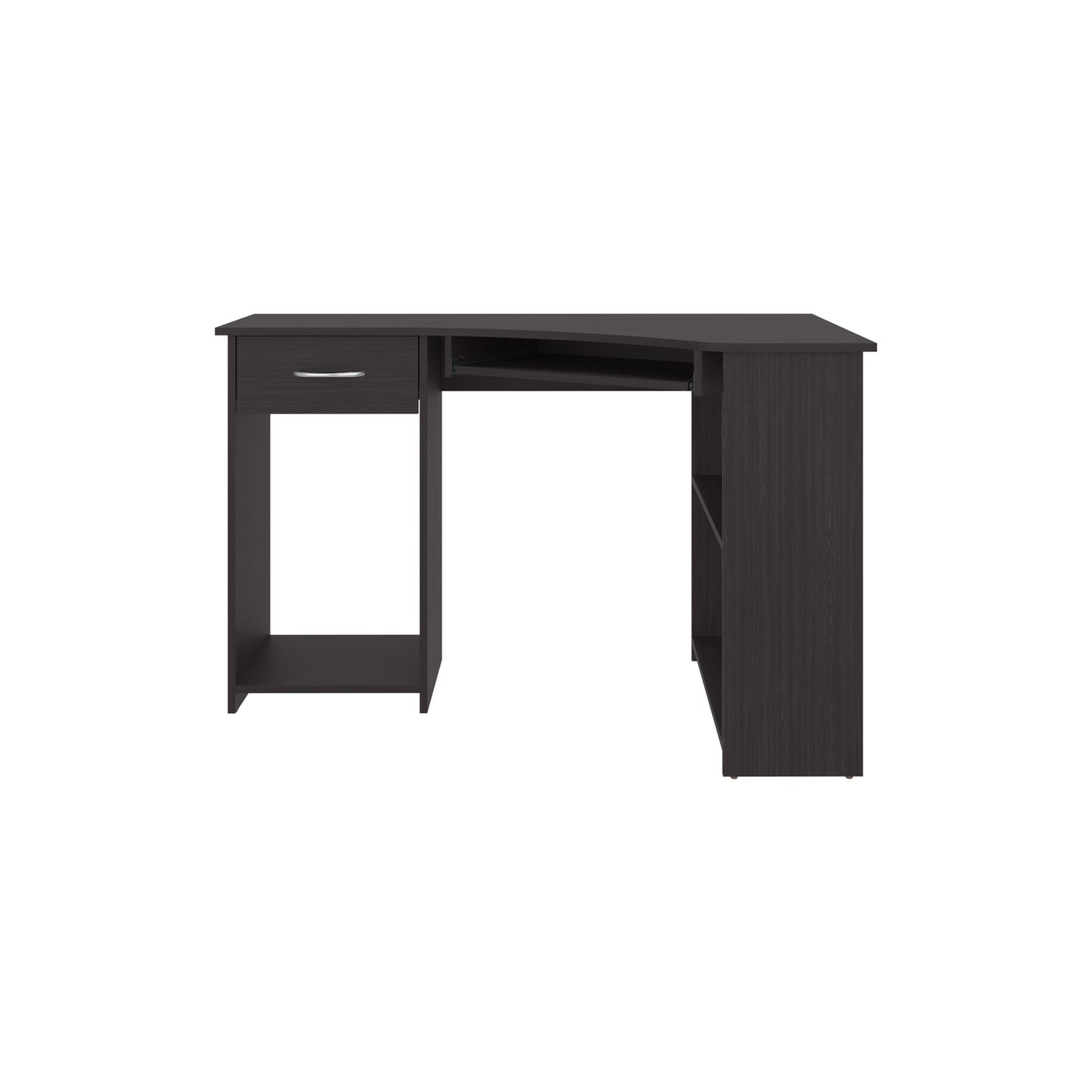 Jasper Corner Desk, Space-Saving L-Shaped Design With Two Side Shelves