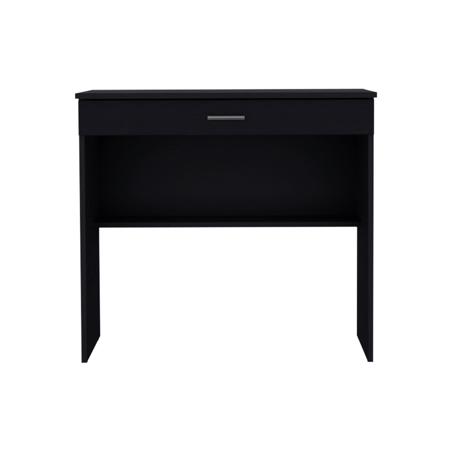 80 C Writting Desk, Compact Workstation with Drawer and Lower Shelf White