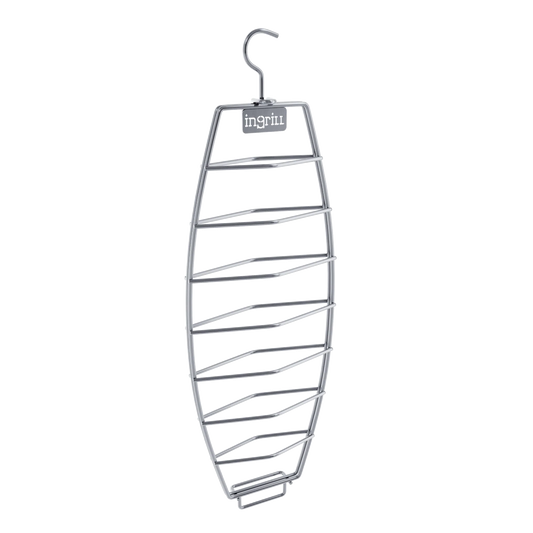 INGRILL Stainless Steel Fish Rack for Barrel & Drum Smokers – 304 Stainless Steel Hanging Fish Basket with Locking Hinge for Vertical Smoking & Grilling