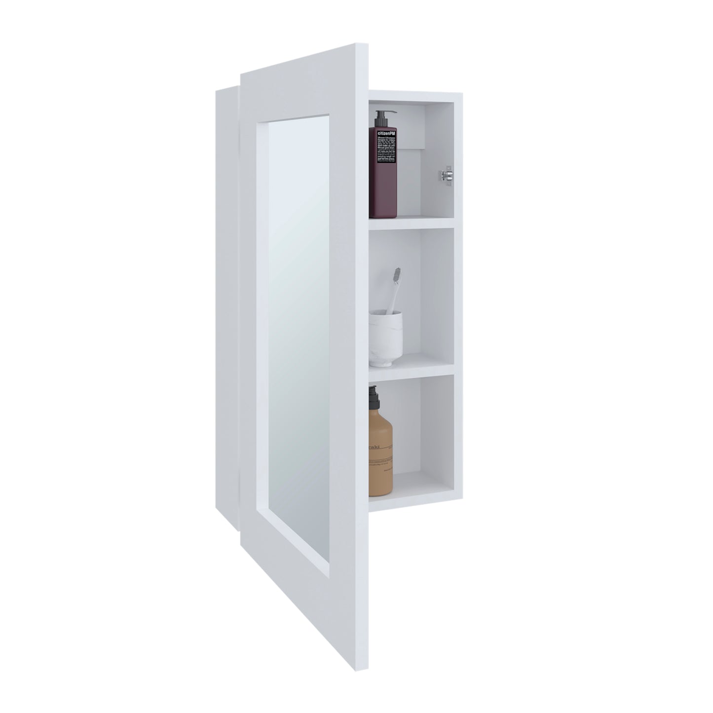 Juno 25.7" H x 15.7" W Narrow Mirror Medicine Cabinet, One door with Three interior Shelves for Bathroom, Kitchen