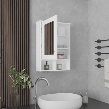 Vina Medicine Cabinet with Mirror and Cubby Shelving
