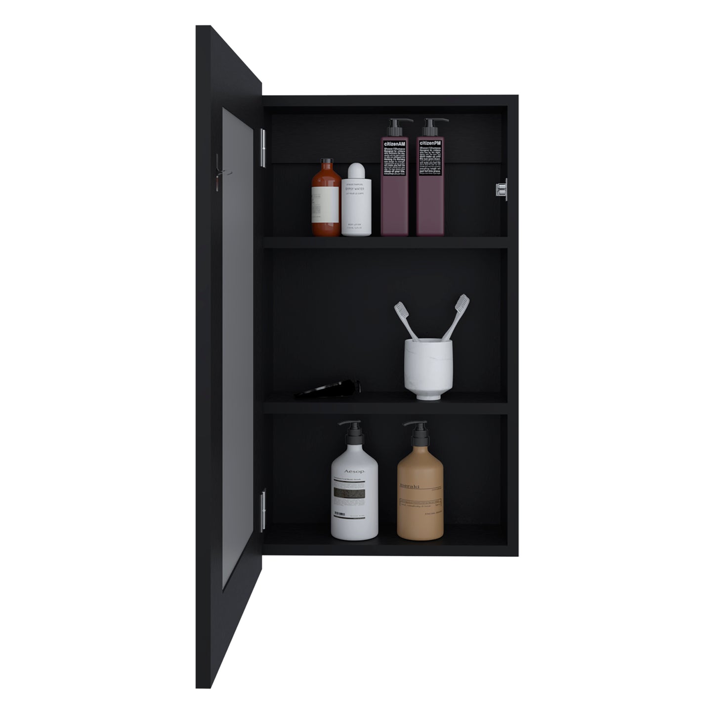 Juno 25.7" H x 15.7" W Narrow Mirror Medicine Cabinet, One door with Three interior Shelves for Bathroom, Kitchen