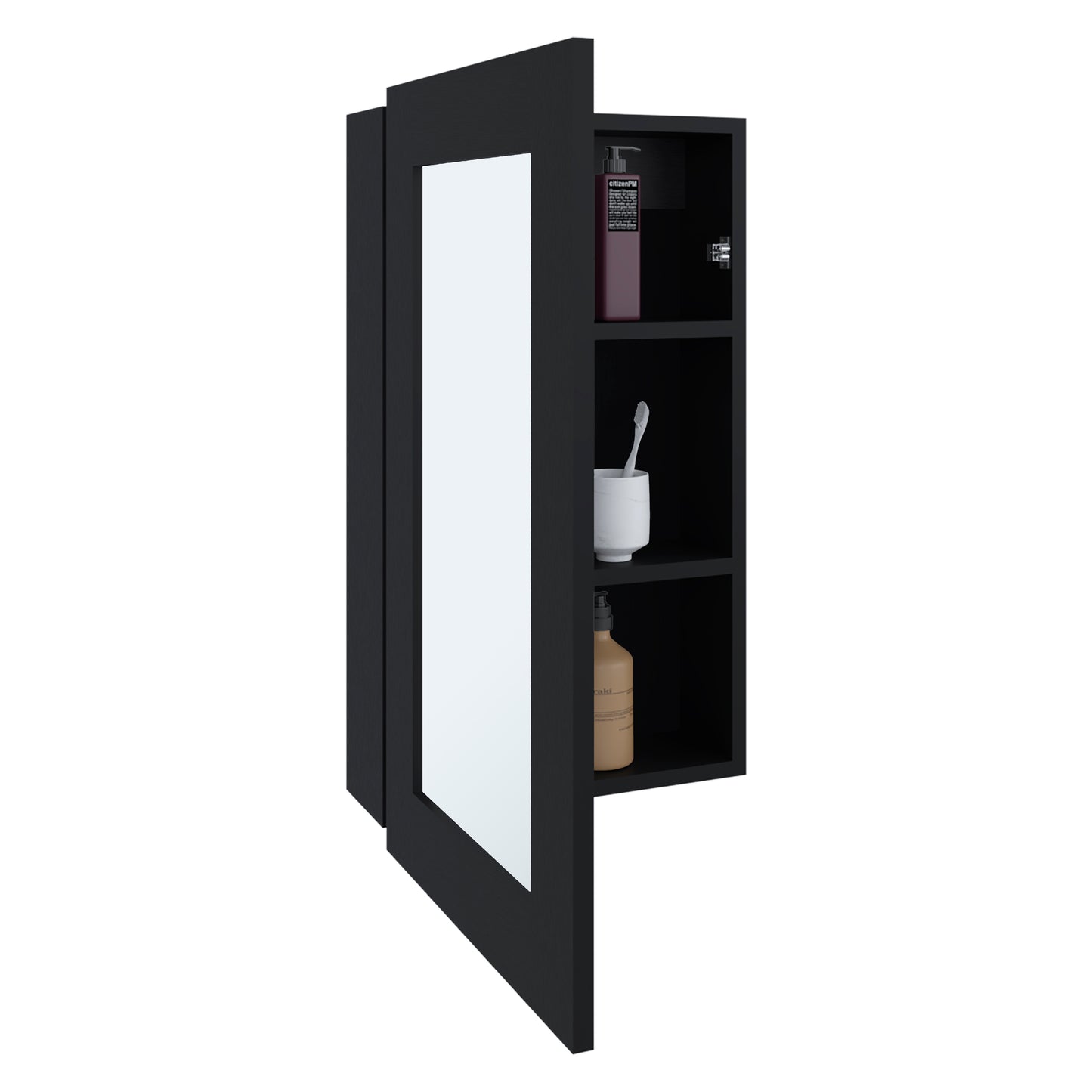 Juno 25.7" H x 15.7" W Narrow Mirror Medicine Cabinet, One door with Three interior Shelves for Bathroom, Kitchen