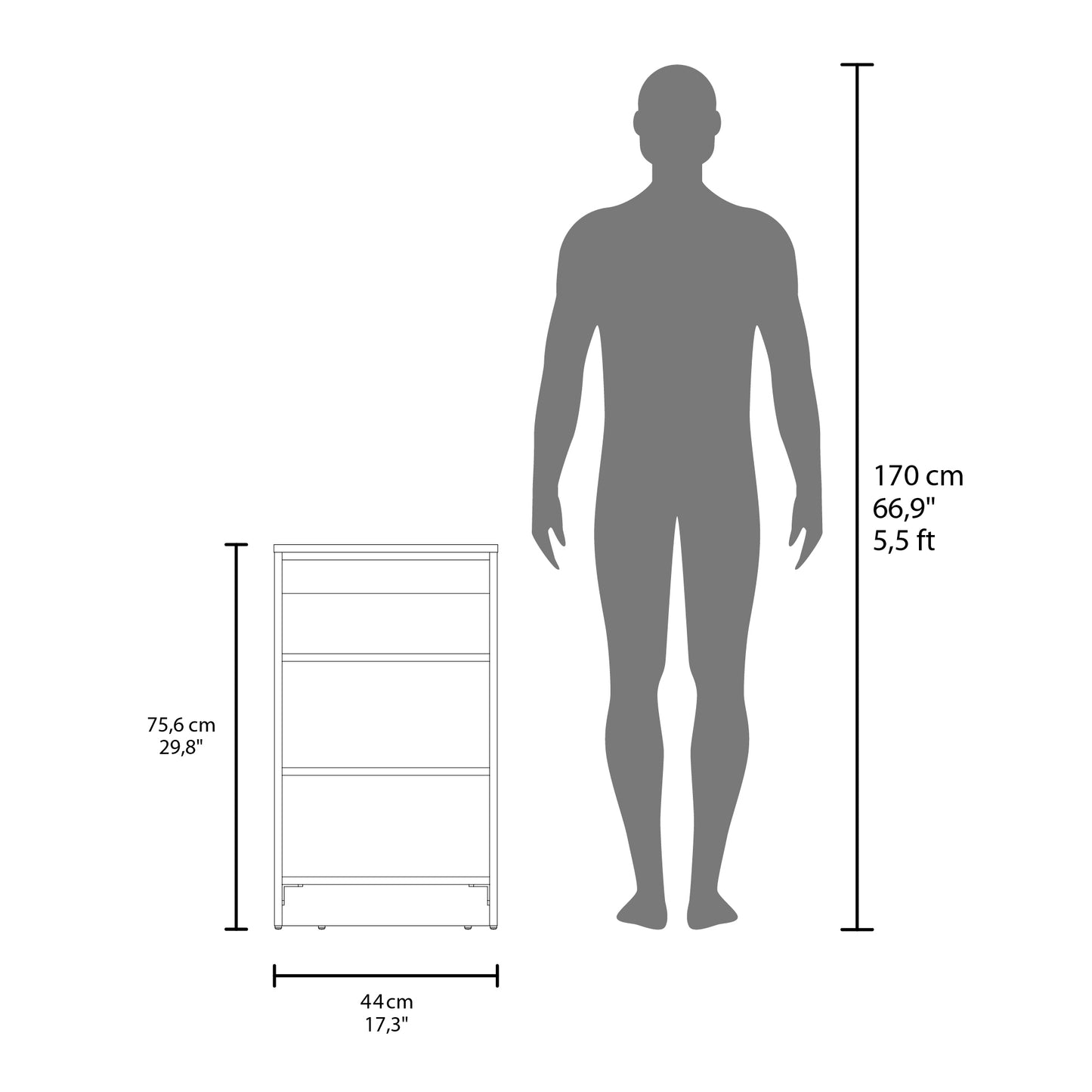 Bathbi Ladder Shelf Organizer for Bathroom, Side Table, Living room 30" High 4-Tier