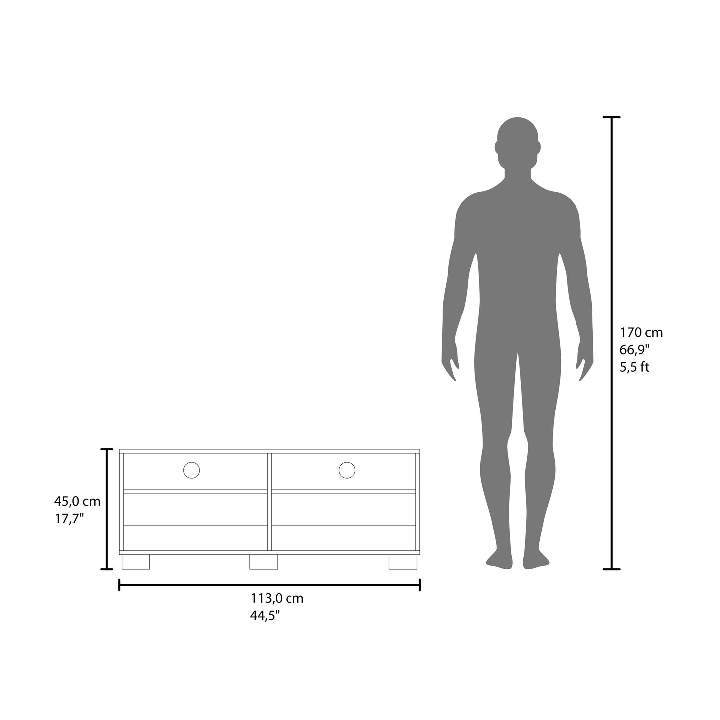 Colman Modern TV Stand with Open Shelves and Compact Profile, Minimalist Media Console for Living Room or Bedroom