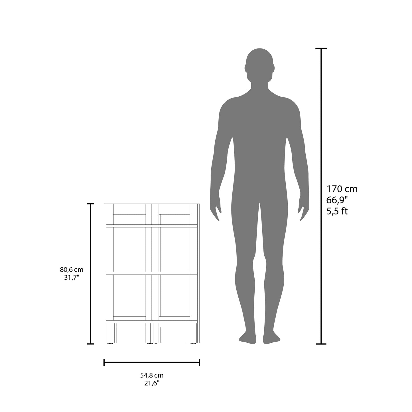Riga Corner Design Side Table with Three Shelves, Functional Display Furniture for Living Room
