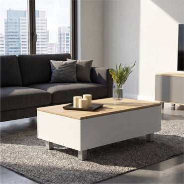 Tuhome Gambia Modern Lift-Top Coffee Table with Hidden Storage, Multi-Function Center Table, Ideal for Living Room, Stylish and Functional Design