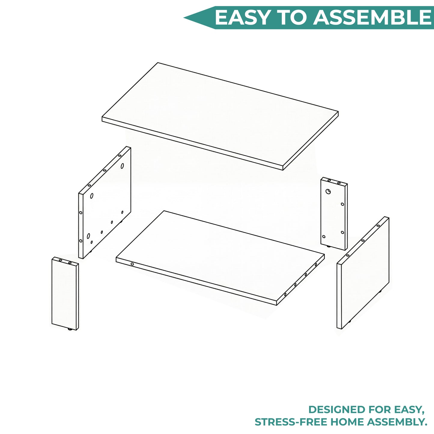 Dago Modern Coffee Table with Open Storage Shelf, Rectangular Center Table for Living Room, Apartment, Family Room or Lounge Area