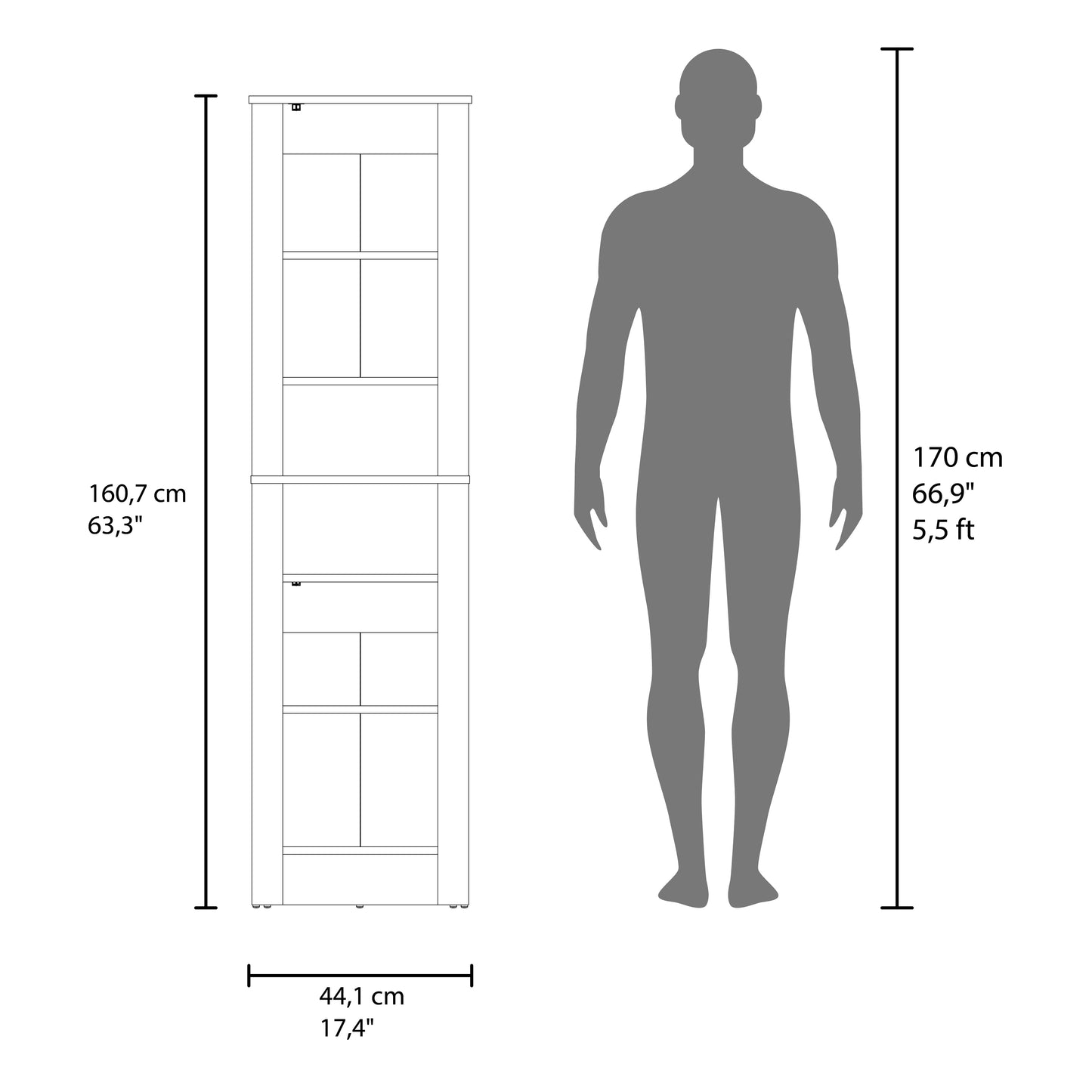 Vanessa Bathroom Cabinet with Auxiliary Storage Modern Freestanding Organizer, Space-Saving Bathroom Storage