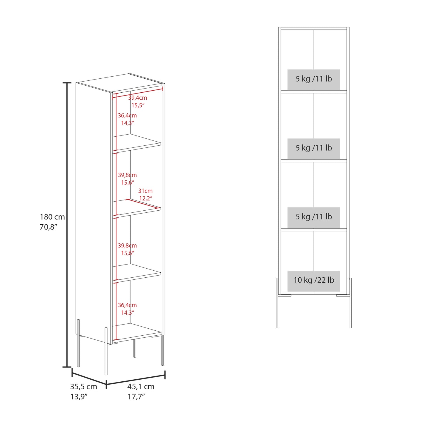 Hagi Tall Linen Cabinet 71"