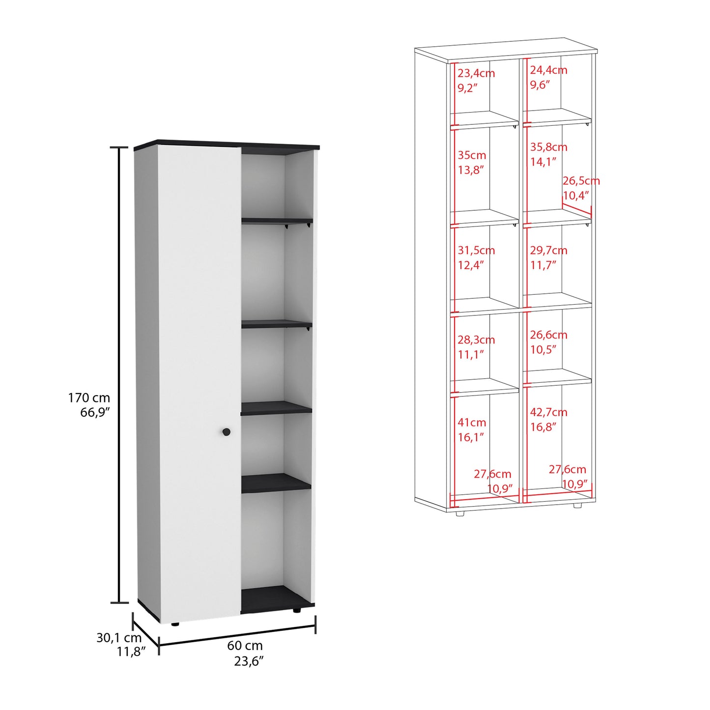 Hoyt Kitchen Pantry Storage Cabinet With And Five Interior And Exterior Shelves