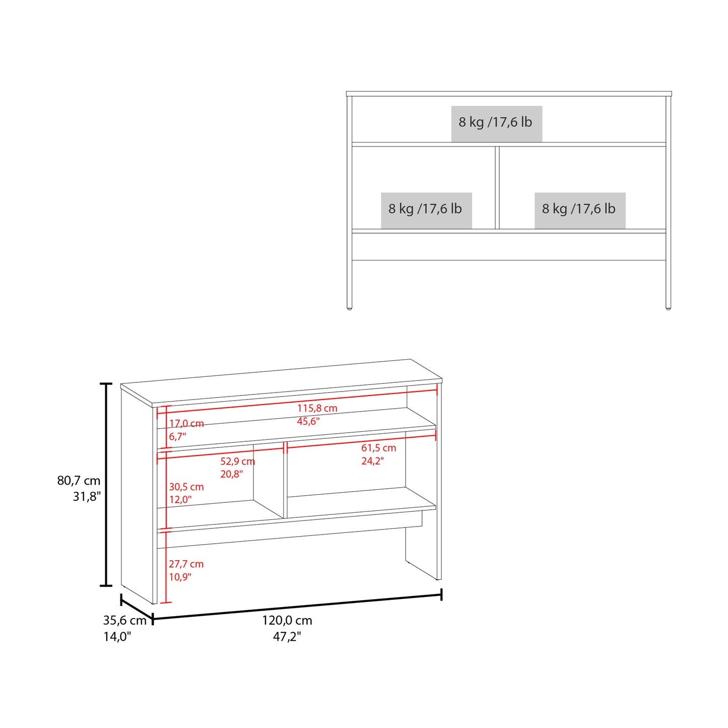 Bellagio Console Table Wide 47"