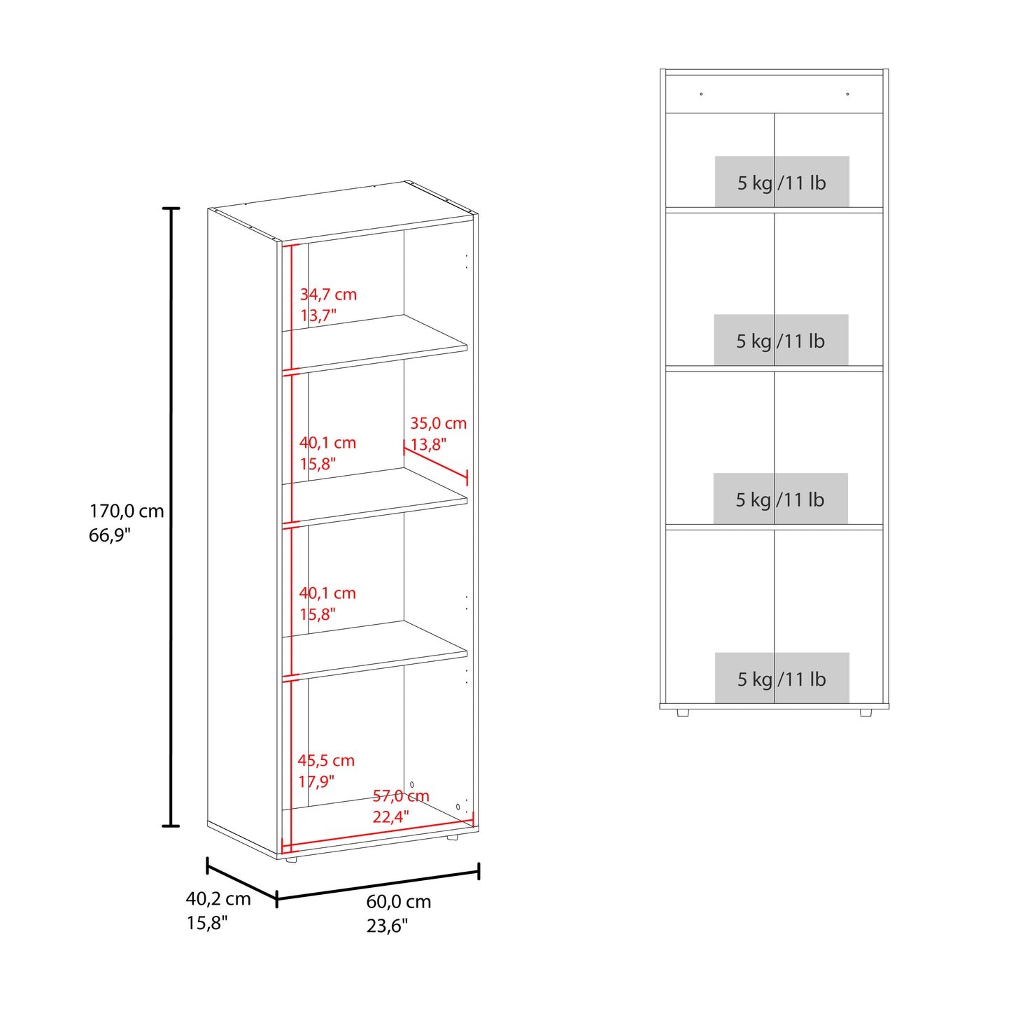 Home 3 Door Closet System with Hanging Rod for clothes and interior Shelves, Manufactured Wood Freestanding Bedroom Storage, Utility Room or Laundry Room Furniture