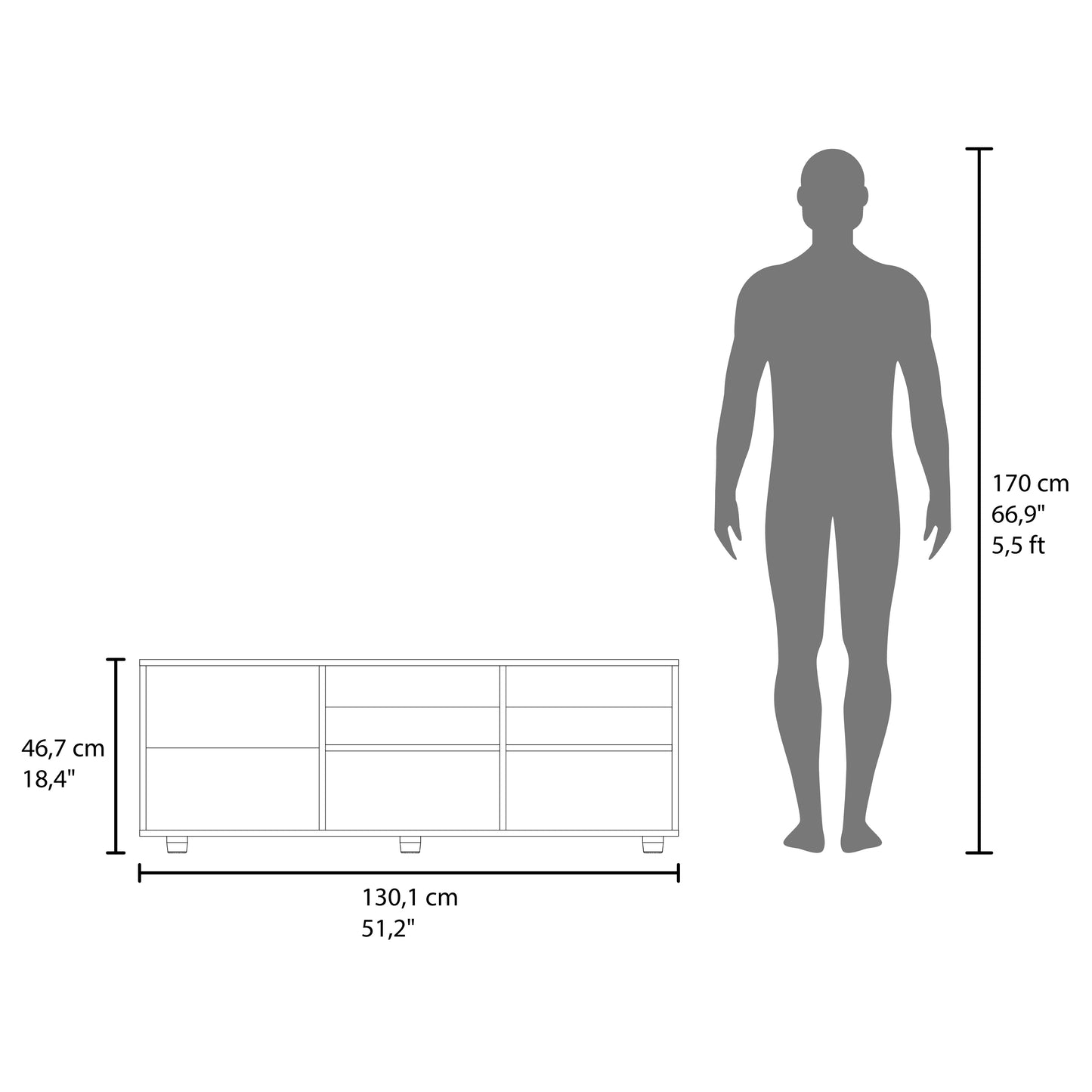 Adel 51" Wide Tv Stand One Door Cabinet