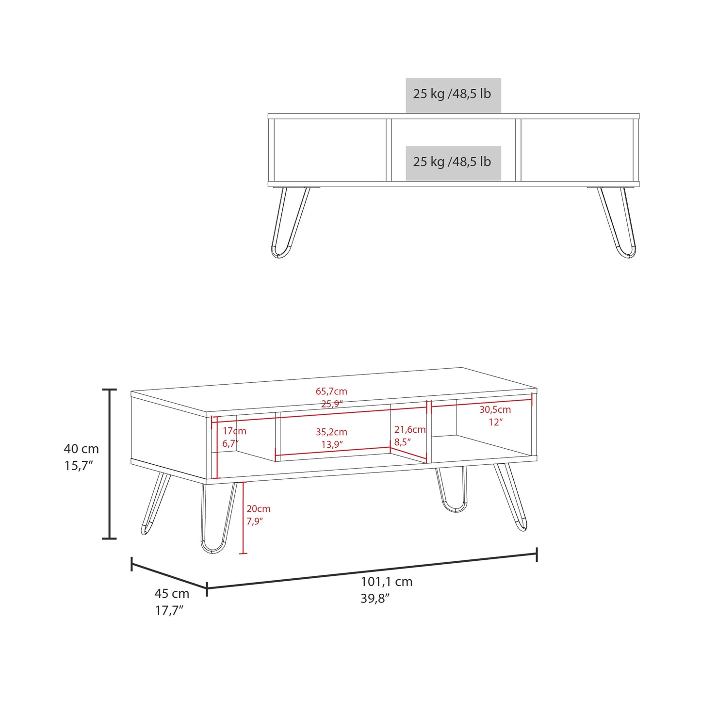 Vassel Coffee Table with large storage