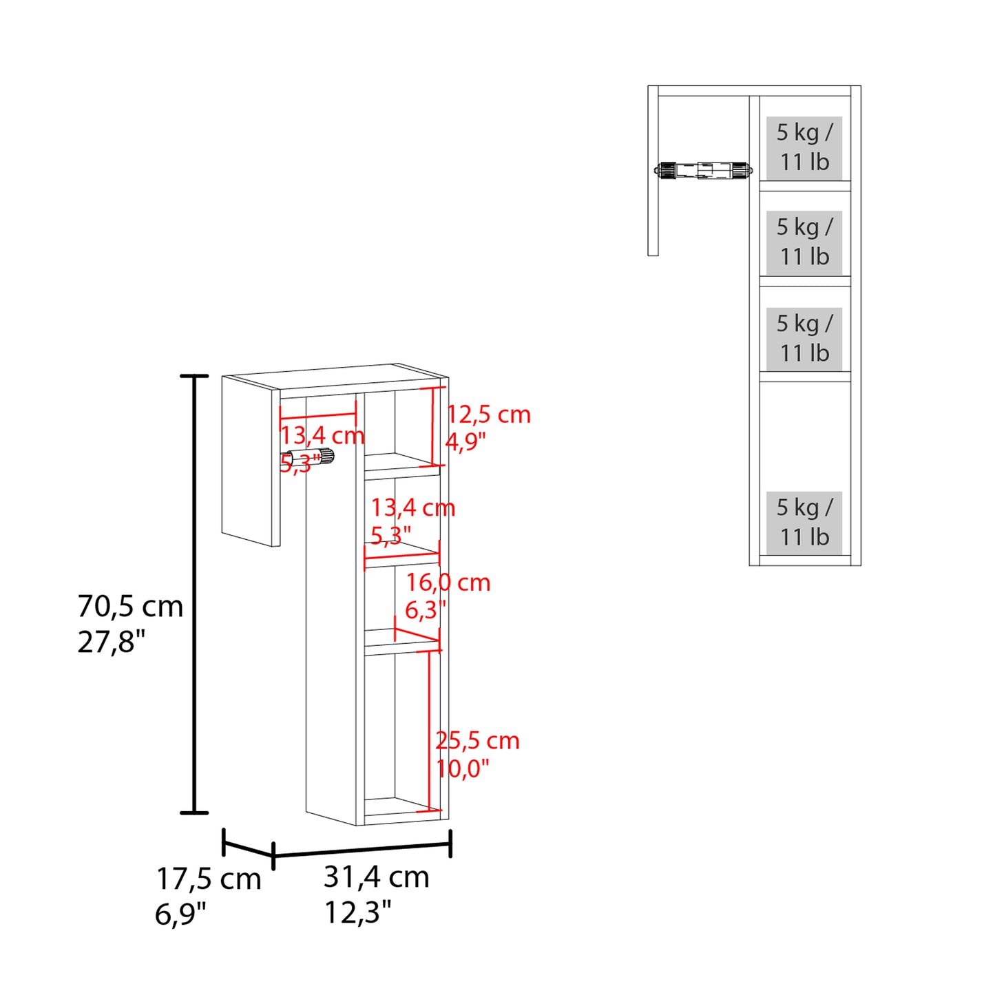 Lodi Freestanding Toilet Paper Cabinet With Slim Vertical Design And Storage Compartment
