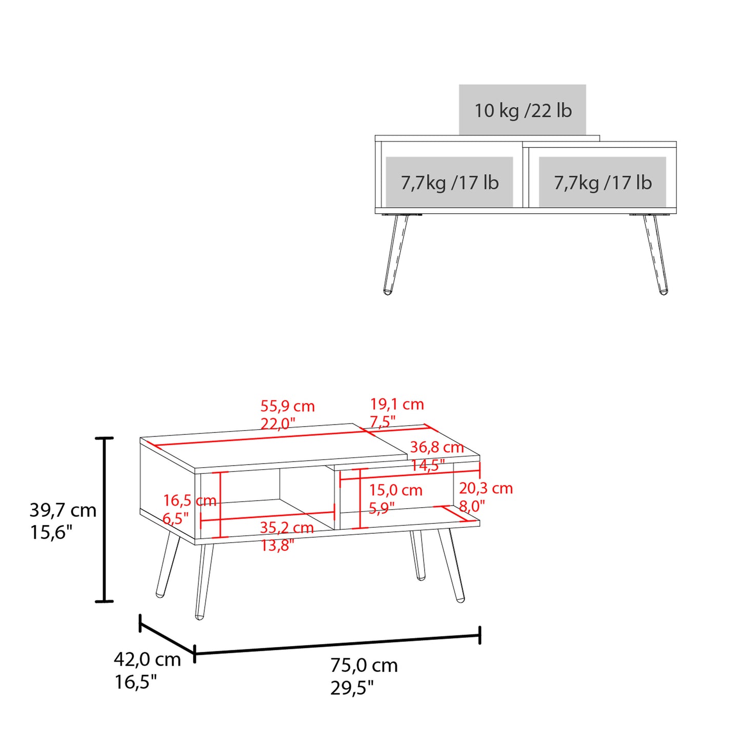 Aranjuez 47" Wide Tv Stand with Three Drawers, Three Open Shelves, Living Room, Tv Room