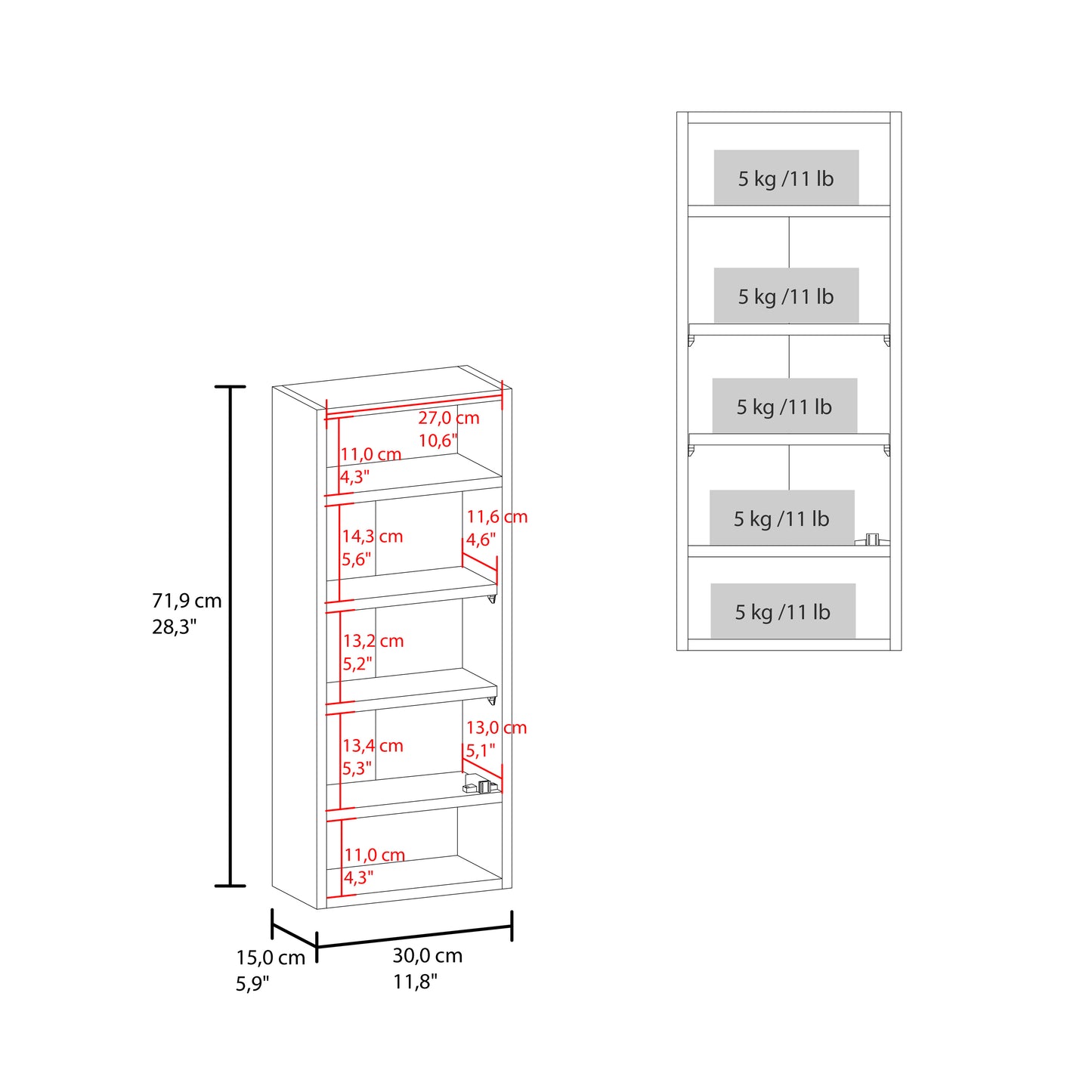 Uros Wall-Mounted Mirror Medicine Cabinet With One Door And Interior Storage Shelves