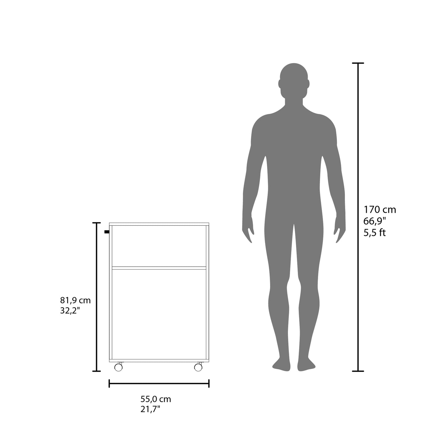 Wiley Storage Cart with Smooth-Rolling Casters, Multipurpose Organizer with Open Shelves, Compact and Mobile Design for Flexible Storage in Kitchens, Offices, or Bathrooms