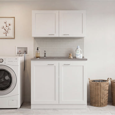 TUHOME Zurich Cabinet Set with Double Door Cabinet, Two Interior Shelves, Spacious Storage and Superior Top Surface for Organized Kitchen Spaces, Freestanding Solution for Home Efficiency and Daily Convenience