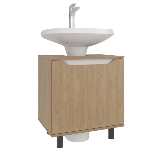 Marlo Under Sink Cabinet with Two Doors and Interior Storage Shelves, Cut-Out Back, 22” Wide Freestanding Modern Bathroom Storage, Compact and Stylish Solution for Small Bathrooms, Powder Rooms, or Guest Spaces