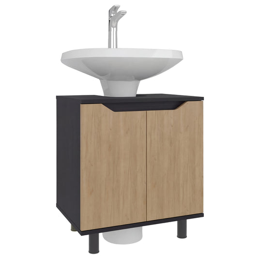Marlo Under Sink Cabinet with Two Doors and Interior Storage Shelves, Cut-Out Back, 22” Wide Freestanding Modern Bathroom Storage, Compact and Stylish Solution for Small Bathrooms, Powder Rooms, or Guest Spaces
