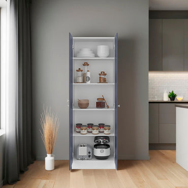 Multistorage Pantry Cabinet with Five Storage Shelves And Two Doors, Kitchen Storage and Organization Solution