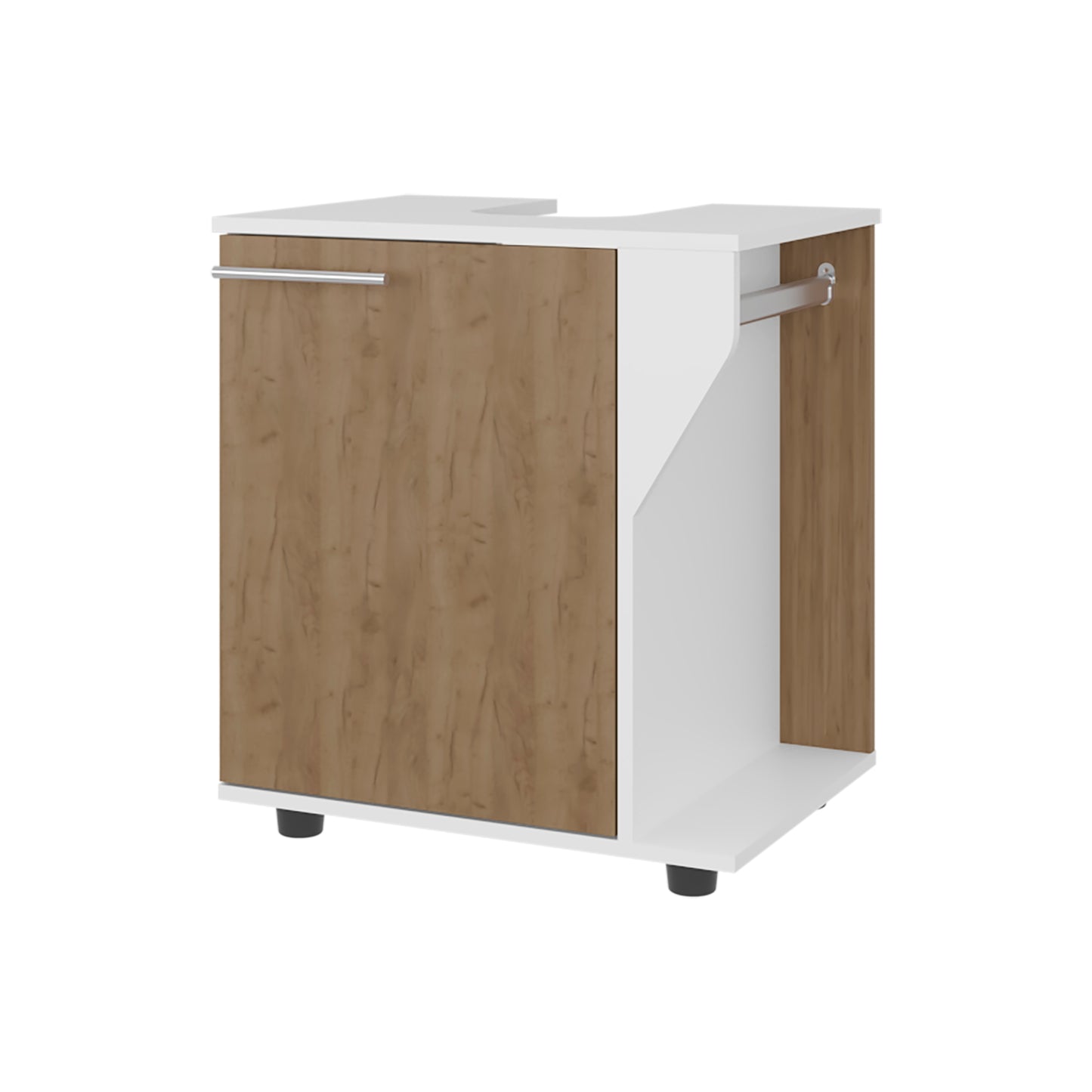 Phillips Under Sink Cabinet, Double Door Storage with Open Back for Pipes, Wide Unit, Freestanding Cabinet