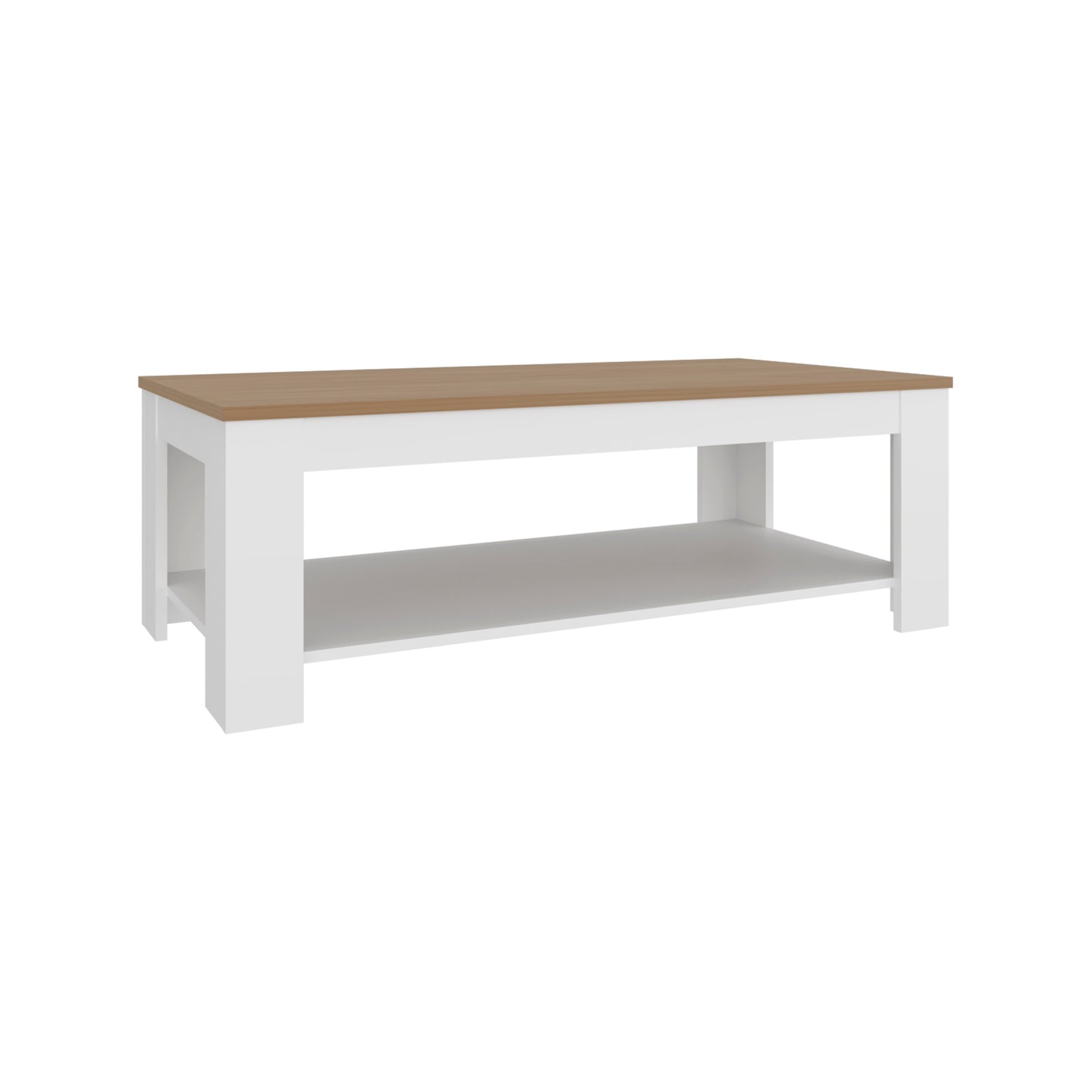 Cecile Coffee Table with Storage Shelf, Modern Design for Living Room or Lounge Area