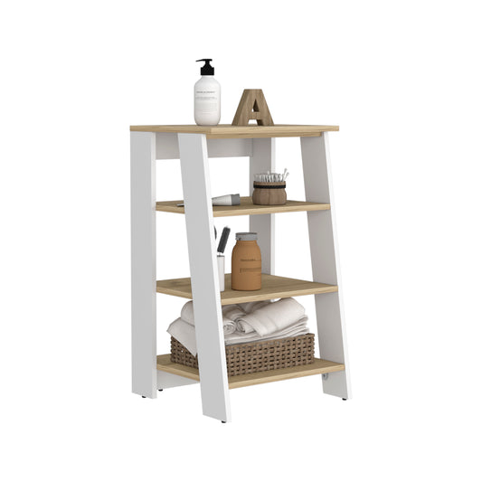 Tuhome St. Lucia Linen Cabinet with Single Door, Two Interior Shelves, Two Open Shelves, Tall Slim Storage Organizer for Towels, Toiletries, and Home Essentials, Modern Space-Saving Cabinet