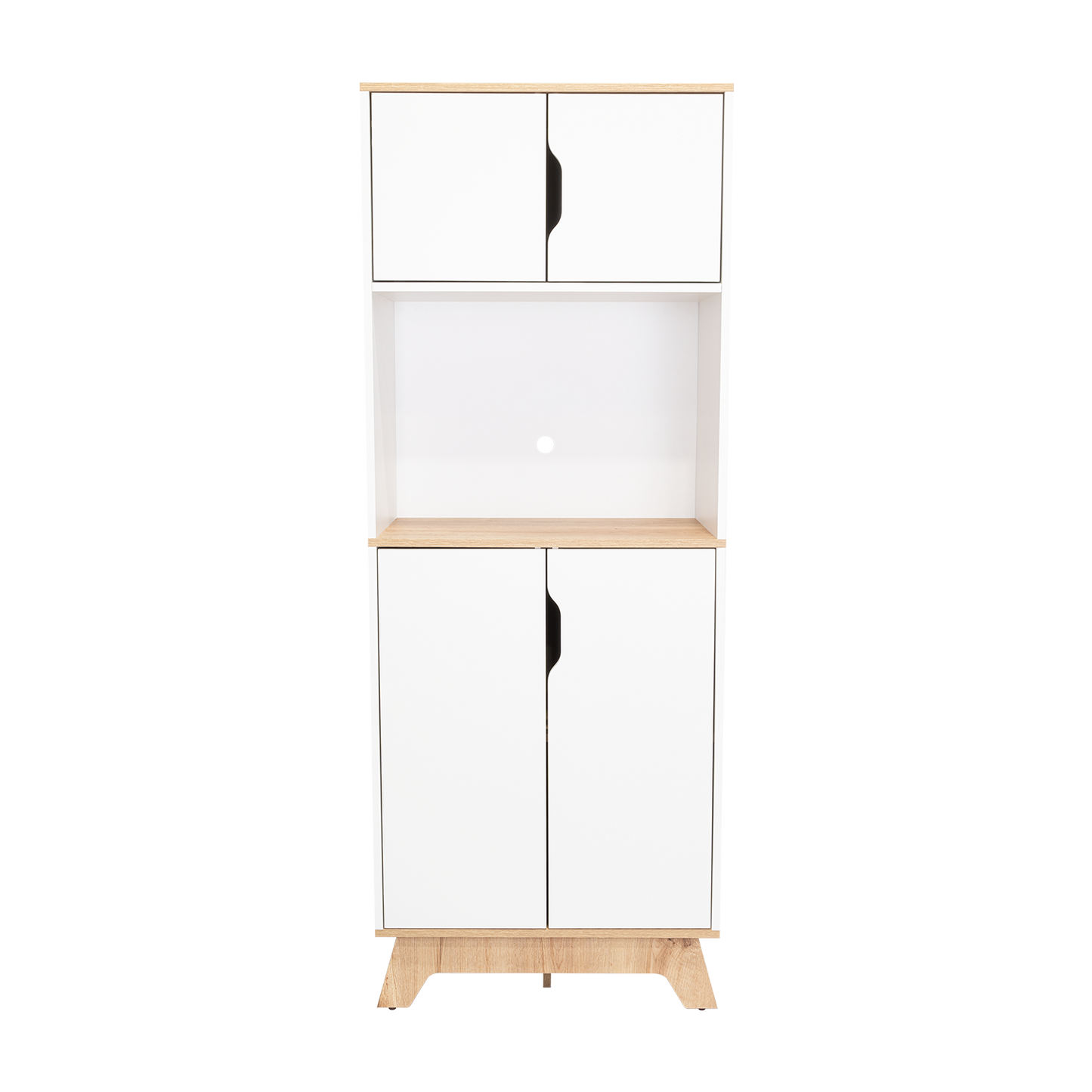 Pamplona Microwave Tall Cabinet, Counter Surface, Top- Lower Double Doors
