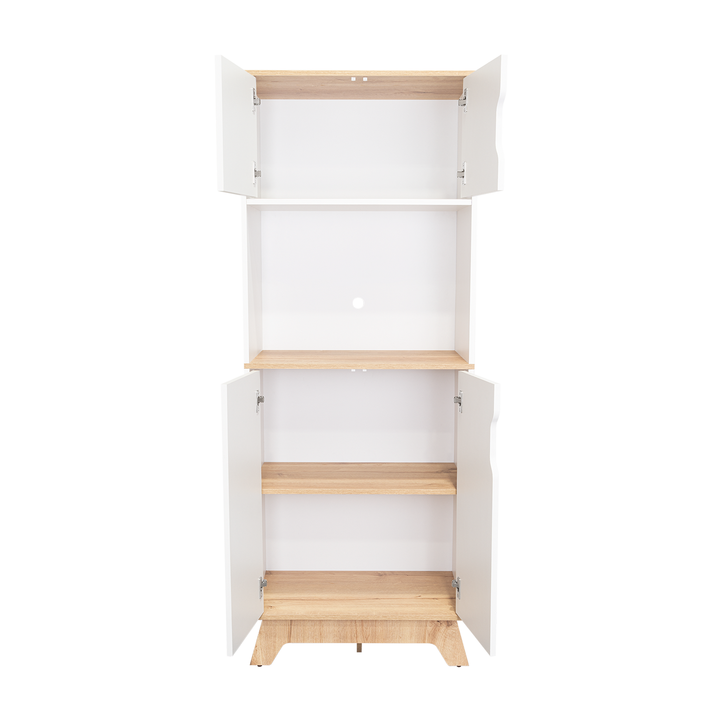 Pamplona Microwave Tall Cabinet, Counter Surface, Top- Lower Double Doors