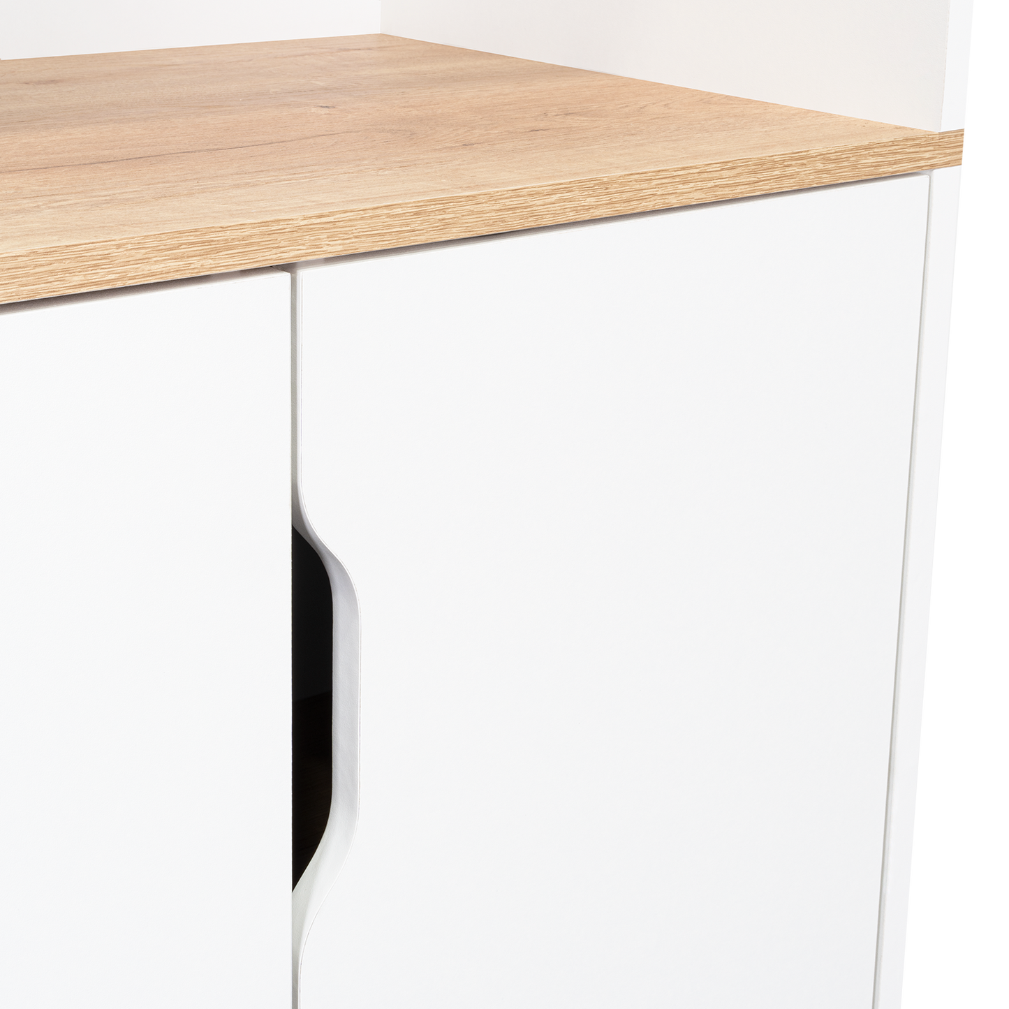 Pamplona Microwave Tall Cabinet, Counter Surface, Top- Lower Double Doors