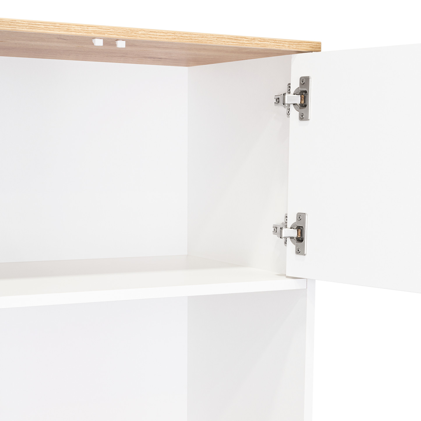 Pamplona Microwave Tall Cabinet, Counter Surface, Top- Lower Double Doors