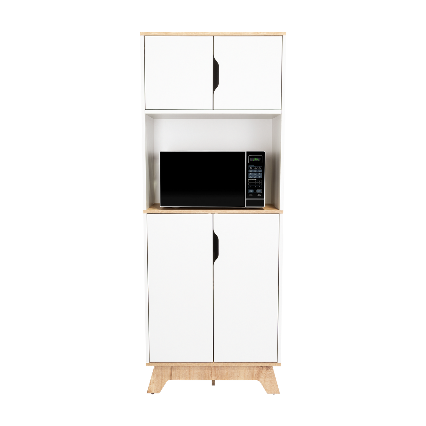 Pamplona Microwave Tall Cabinet, Counter Surface, Top- Lower Double Doors