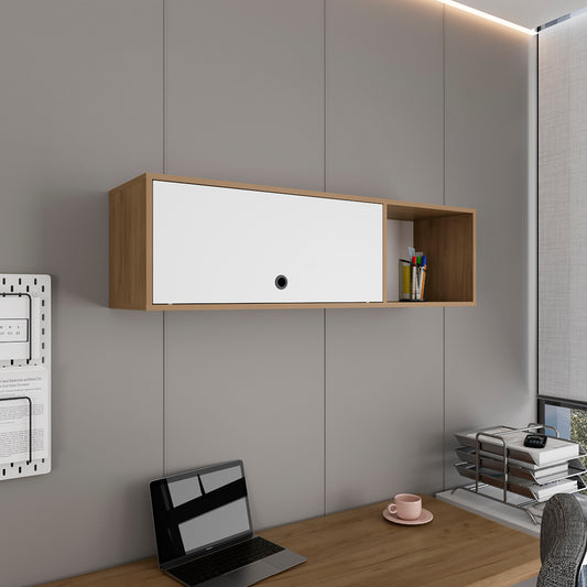 Sahara 47" Wide One - Door Wall Cabinet With Three Shelves And Pull Up Door For Home Office, Living Room, Kitchen, Garage