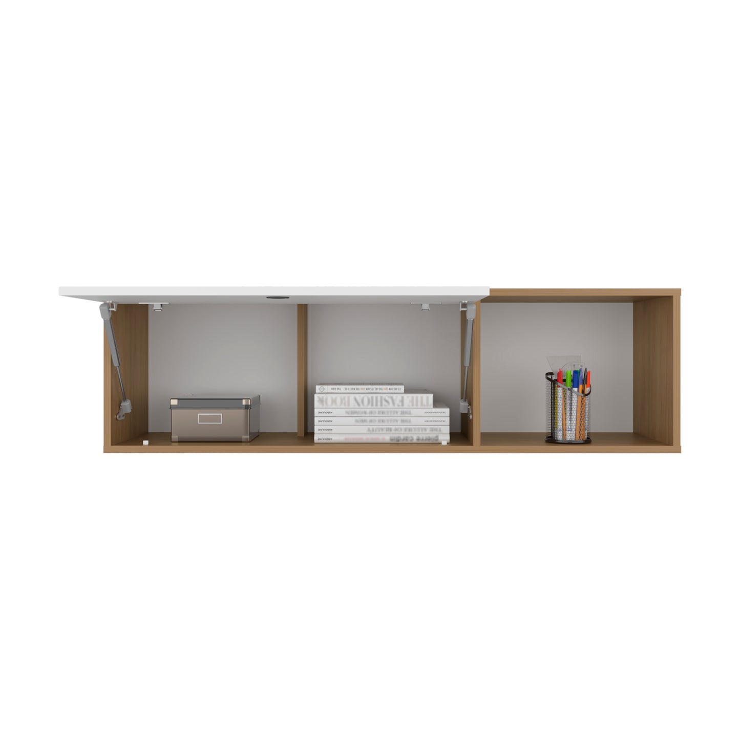 Sahara 47" Wide One - Door Wall Cabinet With Three Shelves And Pull Up Door For Home Office, Living Room, Kitchen, Garage