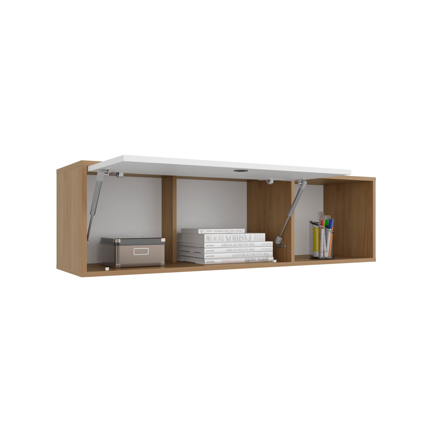 Sahara 47" Wide One - Door Wall Cabinet With Three Shelves And Pull Up Door For Home Office, Living Room, Kitchen, Garage