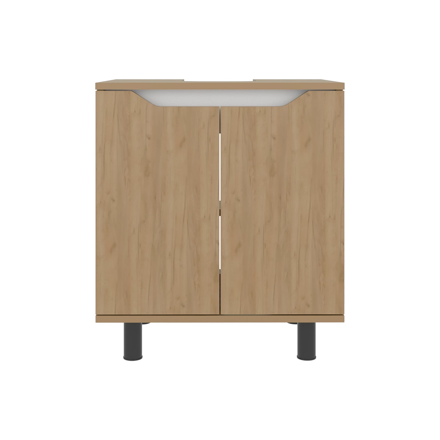 Marlo Under Sink Cabinet with Two Doors and Interior Storage Shelves, Cut-Out Back, 22” Wide Freestanding, Modern Bathroom Storage