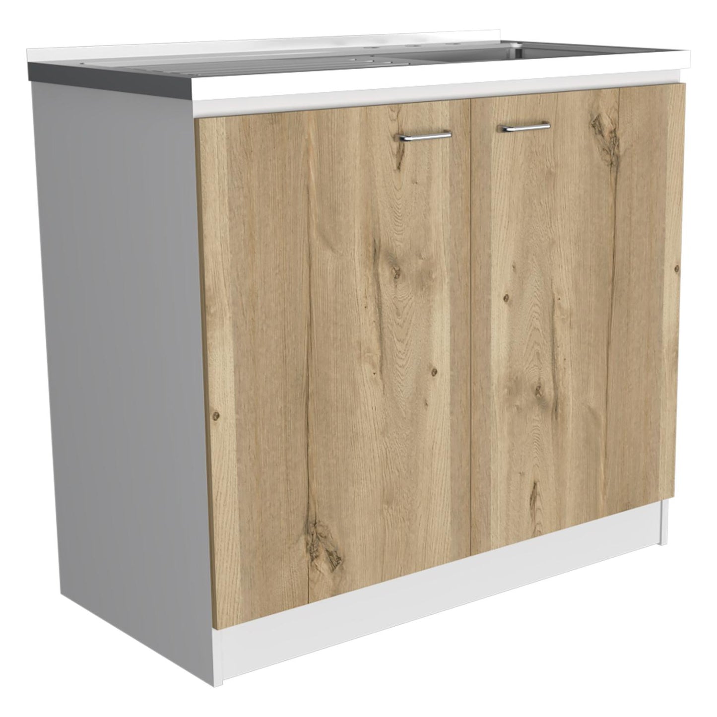 Napoles Utility Sink, Two Shelves, Double Door Cabinet