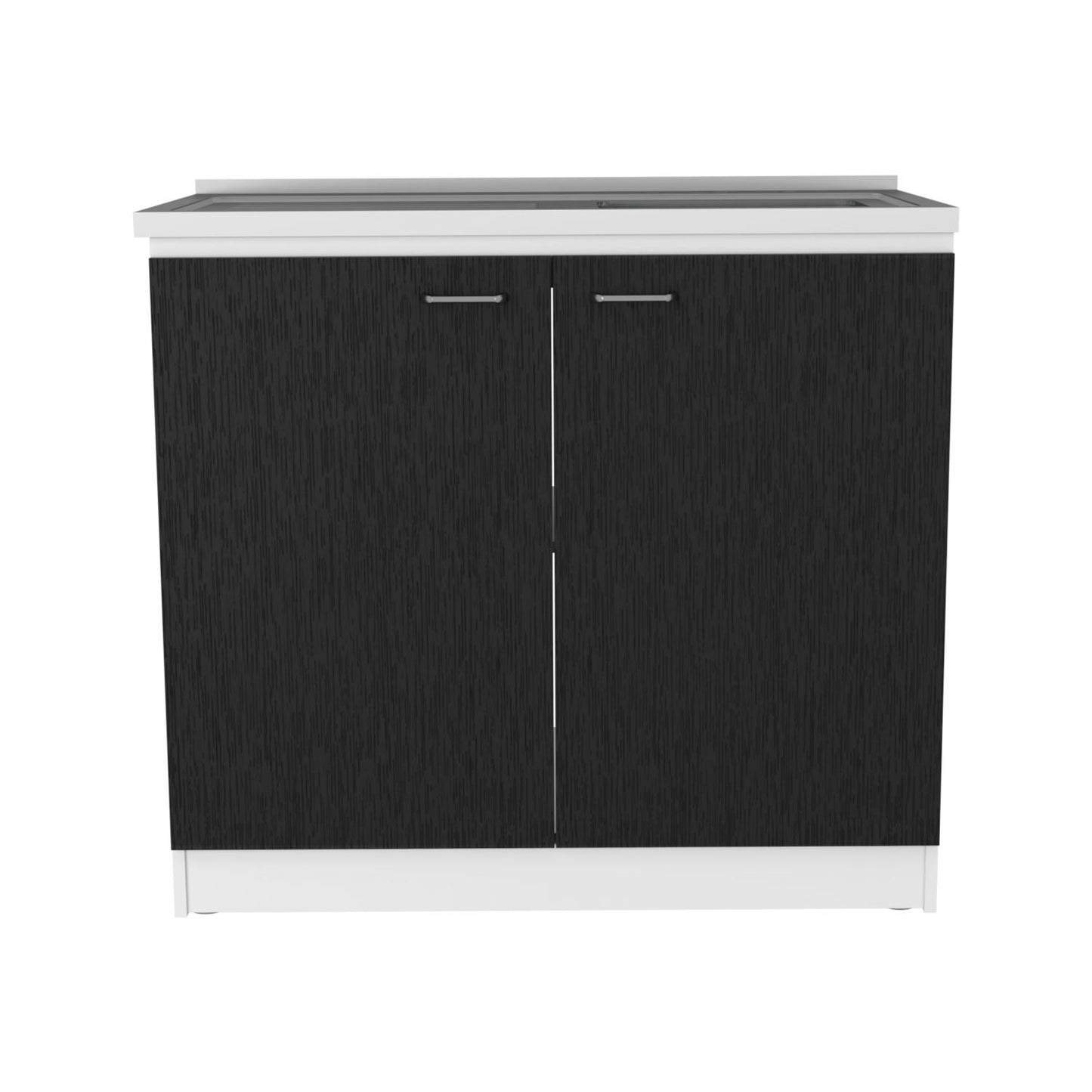 Napoles Utility Sink, Two Shelves, Double Door Cabinet